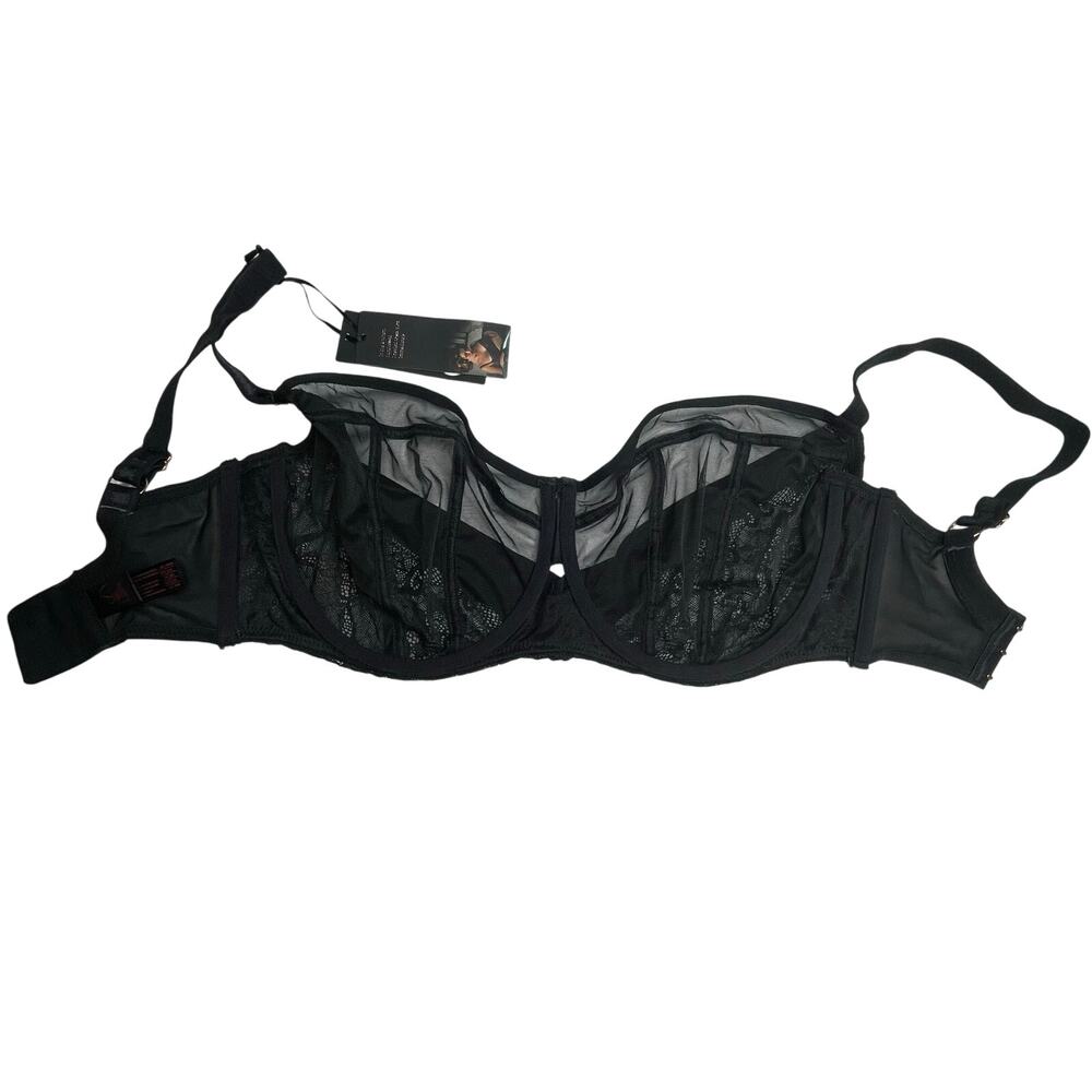 Curvy Kate Scantilly Peek-A-Boo Lace Balcony Bra size 30L Black New - Picture 7 of 13
